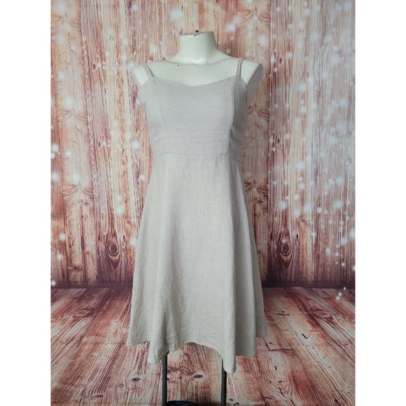 Old Navy Dresses & Skirts - Old Navy Women's Tan Cami Dress Mini Sundress Linen Rayon Size S Smocked Back